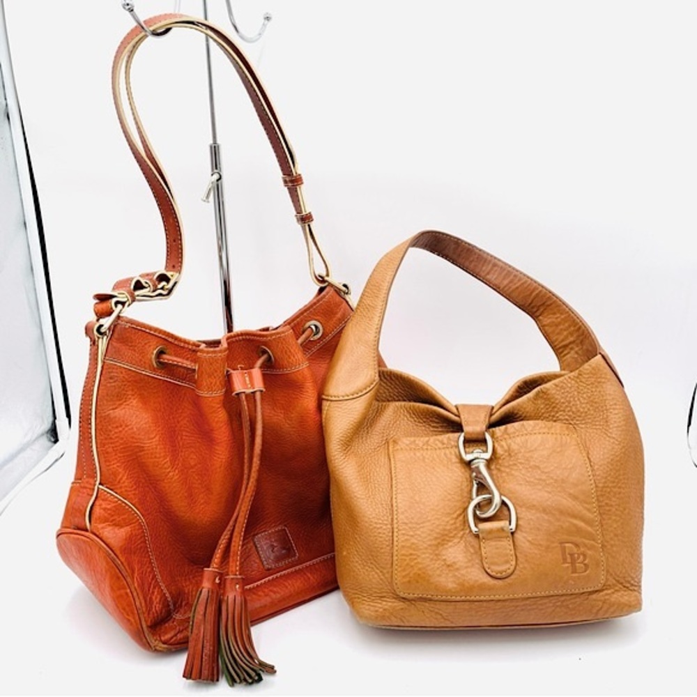 Dooney Rehab Bundle✨Florentine Contrast Bucket Bag & Clasp Anabelle Hobo Bag